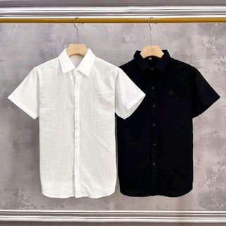 Áo sơ mi đũi tay ngắn unisex - menswear(Mã: HOKO90)