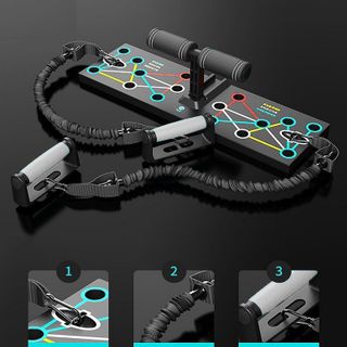 Dụng cụ hít đất cao cấp, Bộ chống đẩy hít đất đa năng 3 trong 1 tại nhà chịu lực nặng 150kg có vạch kẻ hướng dẫn - SP057