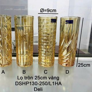 BÌNH CẮM HOA TRÒN 25CM DELI VÀNG DSHP130- 250L1HA