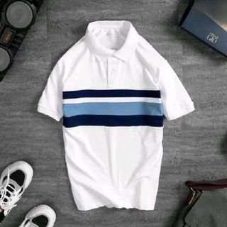Áo thun nam cổ tròn,tay ngắn,phối màu basic