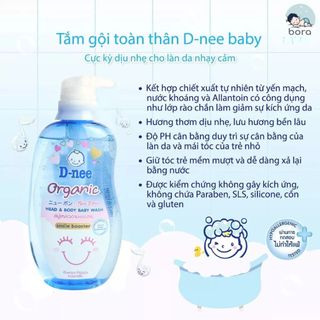 Sữa tắm gội Dnee 380ml, tắm gội toàn thân cho bé Dnee Organic chính hãng, an toàn, dịu nhẹ