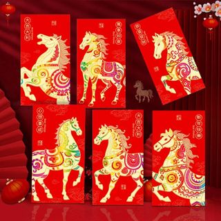 Bao lì xì đỏ 2026 Ngọ cung hoàng đạo in nổi đặc sắc 1goi/6cai ( HÀNG GIÁ TẬN XƯỞNG )