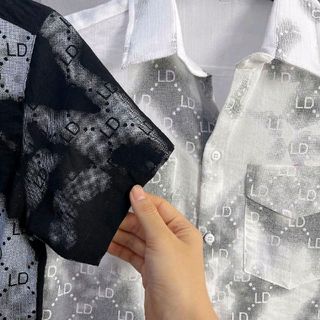 Áo sơ mi đũi tay ngắn unisex ,màu loang- menswear(Mã: HOKO90)