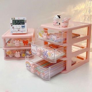 HỘP NHỰA ĐỰNG ĐỒ TRONG SUỐT 3 TẦNG TAI THỎ