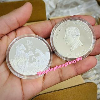 Sỉ Cặp Tiền Xu Con Ngựa Úc Mạ Vàng Bạc Lưu Niệm Lì Xì Tết 2026 - Quà Tặng Sếp Sang Trọng