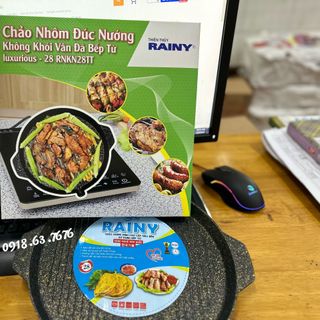 CHẢO NHÔM ĐÚC NƯỚNG KHÔNG KHÓI VÂN ĐÁ BẾP TỪ LUXURIOUS 28 RNKN28TT