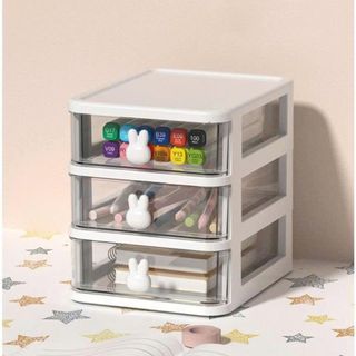 HỘP NHỰA ĐỰNG ĐỒ TRONG SUỐT 3 TẦNG TAI THỎ