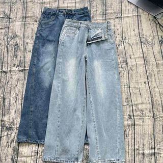 Quần Jean nữ hack dáng, ống đứng, suông dài 100-102 cm; ống rộng 28cm (mã : HTB115)