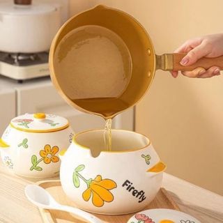 HỦ ĐỰNG MỠ HÌNH HOA KÈM THÌA 800ML