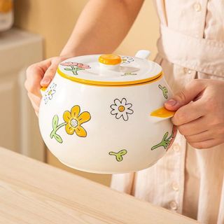 HỦ ĐỰNG MỠ HÌNH HOA KÈM THÌA 800ML