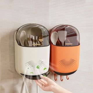 HỘP ĐỰNG ĐŨA MUỖNG TREO TƯỜNG CÓ NẮP ĐẬY