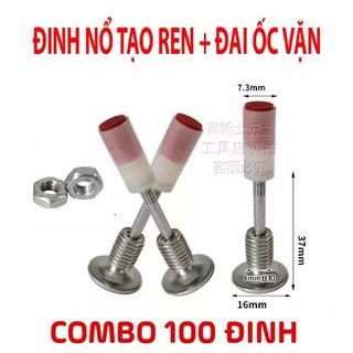 Hộp 100v Đinh hạt nổ bê tông kèm ren 8mm