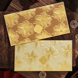 Bao lixi 2026 hoa mai in nổi dày dặn sang trọng phù hợp cho cty , ngân hàng , in LOGO theo yêu cầu 1set/6cai