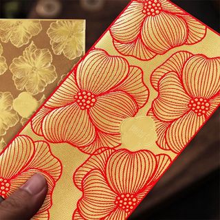 Bao lixi 2026 hoa mai in nổi dày dặn sang trọng phù hợp cho cty , ngân hàng , in LOGO theo yêu cầu 1set/6cai