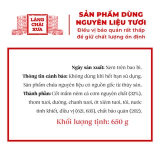 [CHAI NHỰA 650G] MẮM NÊM PHA SẴN ĂN LIỀN LÀNG CHÀI XƯA, NGUYÊN LIỆU TƯƠI, THƠM NGON ĐẶC BIỆT