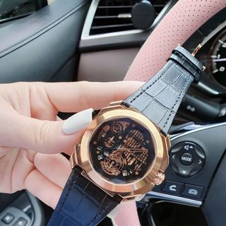 SALE NHANH ĐỒNG HỒ NAM TRUNG CẤP PVLGARI DÂY DA CHẠY FULL KIM