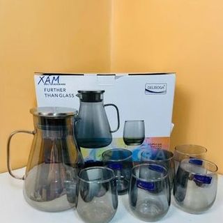 Bộ bình 6 Cốc Thủy Tinh Vàng GPH32 (THÙNG 6B)