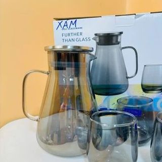 Bộ bình 6 Cốc Thủy Tinh Vàng GPH32 (THÙNG 6B)