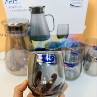 Bộ bình 6 Cốc Thủy Tinh Vàng GPH32 (THÙNG 6B)