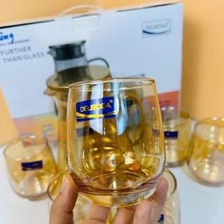 Bộ bình 6 Cốc Thủy Tinh Vàng GPH32 (THÙNG 6B)