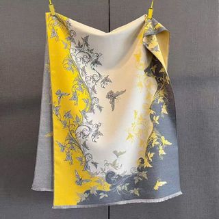 Khăn dạ cashmere Hoa -  hình khối - Kẻ sọc caro