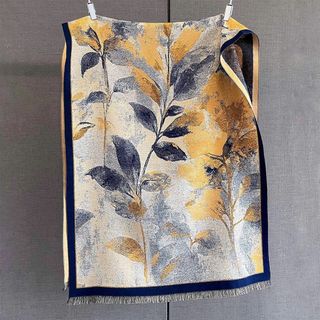 Khăn dạ cashmere Hoa -  hình khối - Kẻ sọc caro