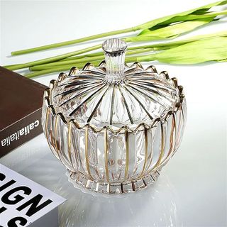 THỐ THUỶ TINH KHÍA SỌC VIỀN VÀNG CAO CẤP