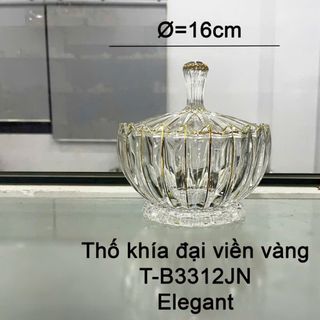THỐ THUỶ TINH KHÍA SỌC VIỀN VÀNG CAO CẤP