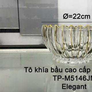 THỐ THUỶ TINH KHÍA BẦU VIỀN VÀNG CAO CẤP
