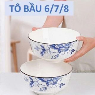 TÔ SỨ BẦU HOA XANH CHỮ PHÚC 20cm