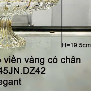 ĐĨA THUỶ TINH KHÍA VIỀN VÀNG CÓ CHÂN CAO CẤP