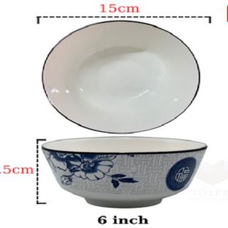 SET 10 TÔ SỨ BẦU HOA XANH CHỮ PHÚC 15cm