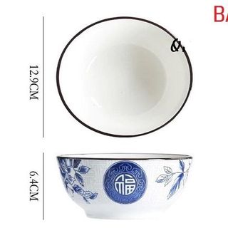 SET 10 TÔ SỨ BẦU HOA XANH CHỮ PHÚC 13cm