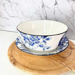SET 10 TÔ SỨ BẦU HOA XANH CHỮ PHÚC 13cm