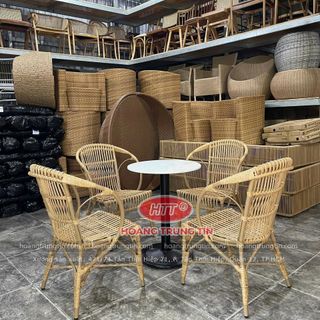 Ghế cafe nhựa giả mây Decor theo yêu cầu