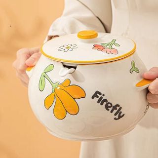 HỦ ĐỰNG MỠ HÌNH HOA KÈM THÌA 1500ML