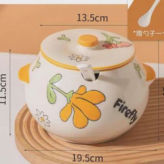 HỦ ĐỰNG MỠ HÌNH HOA KÈM THÌA 1500ML