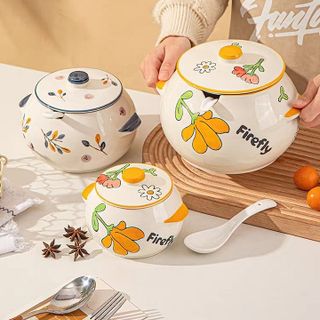 HỦ ĐỰNG MỠ HÌNH HOA KÈM THÌA 1500ML