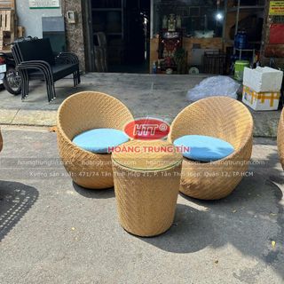 Ghế trứng tròn mây nhựa Decor cao cấp