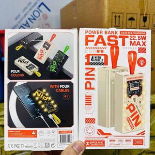 Sạc dự phòng S47 kèm cáp 50.000mah dung lượng thực 24.000mah