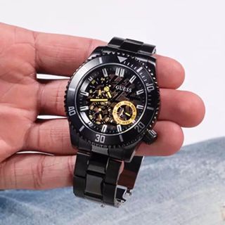 ĐỒNG HỒ NAM CAO CẤP GUECC GW0488G DÂY INOX MẶT CHONOGRAP FULLBOX