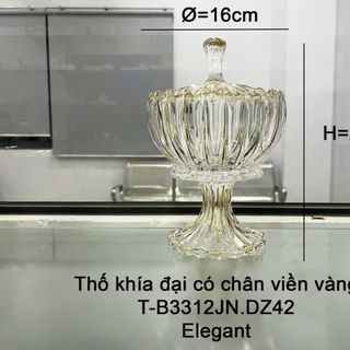 THỐ THUỶ TINH KHÍA SỌC VIỀN VÀNG CÓ CHÂN TB3312JNZD42