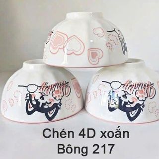 BỘ 10 CHÉN SỨ HOẠ TIẾT 4D XOẮN CÓ HỘP