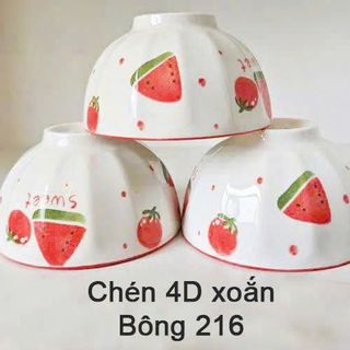 BỘ 10 CHÉN SỨ HOẠ TIẾT 4D XOẮN CÓ HỘP