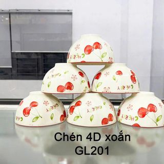 BỘ 10 CHÉN SỨ HOẠ TIẾT 4D XOẮN CÓ HỘP