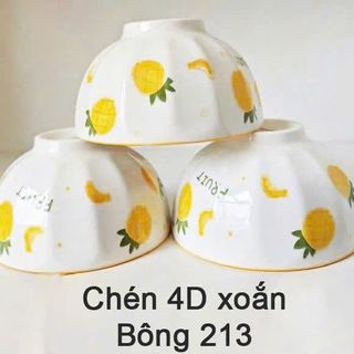 BỘ 10 CHÉN SỨ HOẠ TIẾT 4D XOẮN CÓ HỘP