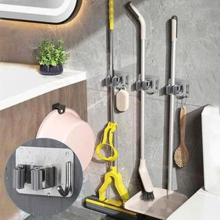 MÓC TREO KẸP CHỔI DÁN TƯỜNG INOX 304