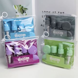 Bộ chiết mỹ phẩm du lịch mini Travel Kit 7 món – Chai chiết rửa mặt, dầu gội, kem dưỡng tiện lợi mang theo