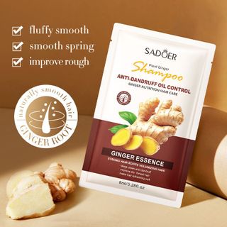 Dầu gội SADOER chiết xuất gừng gói 8ml – Giảm gàu, kiềm dầu, giúp tóc suôn mượt chắc khỏe