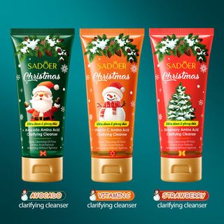Sữa rửa mặt SADOER Christmas Clarifying Cleanser 100g – Làm sạch sâu, dưỡng ẩm và sáng da, thiết kế Noel dễ thương